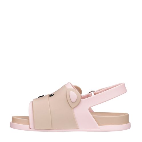 sandália mini melissa beach slide rosa glitter