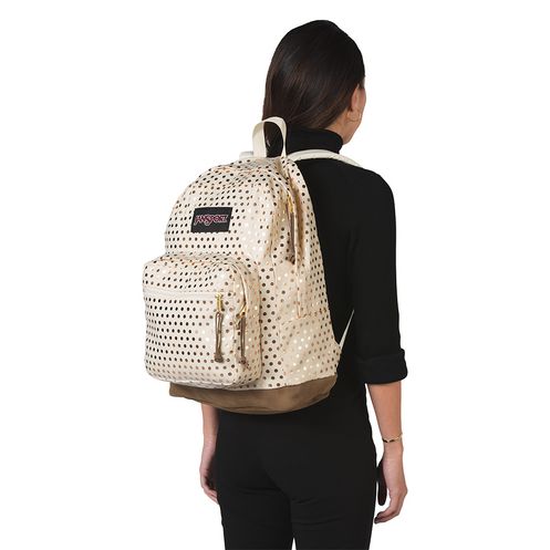 jansport gold polka dot