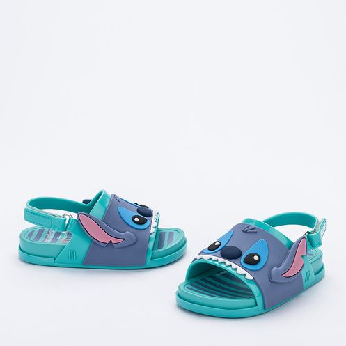 sandália mini melissa beach slide rosa glitter